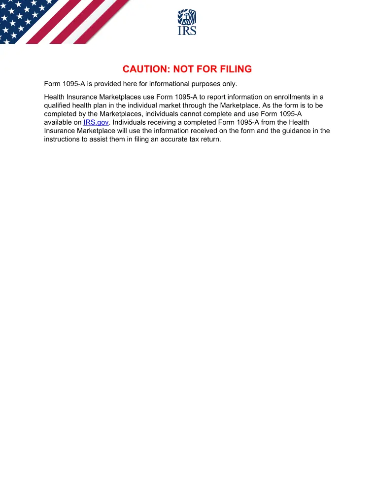 First page of the 1095-A form